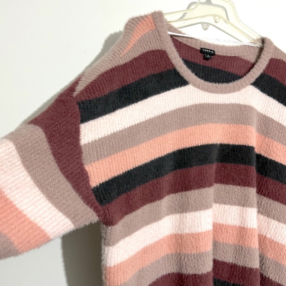 Torrid Soft Striped Fuzzy Colorblock Sweater - Picture 4 of 11